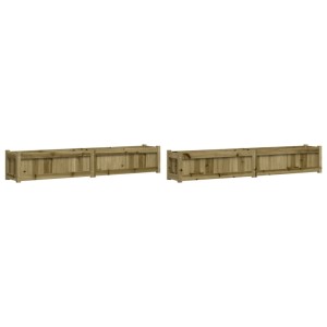 vidaXL Pflanzkübel Set, 2 Stück, aus imprägniertem Kiefernholz für Garten und Balkon.