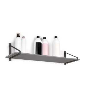 Emuca Satz Träger-Set für Regale in Holz Shelf mit Dreieckiger Form Stahl Schwarz Satz Regalträger-Set
