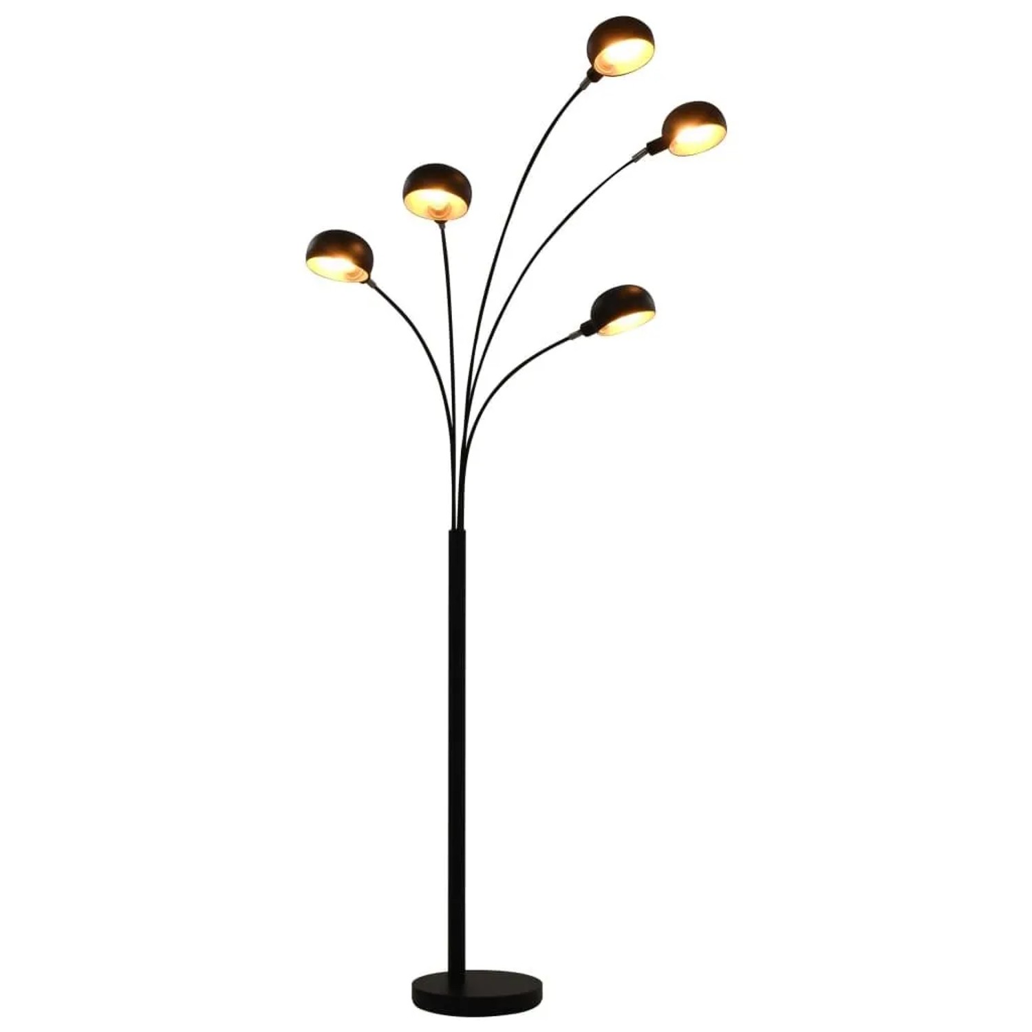 vidaXL Stehlampe 200 cm 5 x E14 Schwarz und Golden 282418
