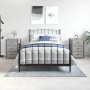 vidaXL Nachttische (2 Stk.) Grau Sonoma, Holzwerkstoff, mit 3 Schubladen für Schlafzimmer.