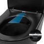 Detailaufnahme: ECD Germany Hänge WC, spülrandlos, schwarz matt, mit Softclose WC-Sitz, abnehmbar.