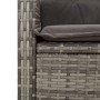 Detailaufnahme: Graue vidaXL Garten-Essgruppe aus Rattan mit Kissen.