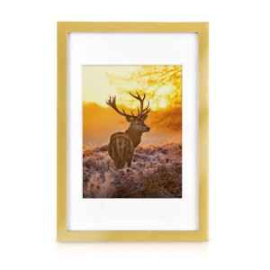 Goldener Bomoe Bilderrahmen mit Hirsch-Motiv, Teil des 18-teiligen MDF-Sets.