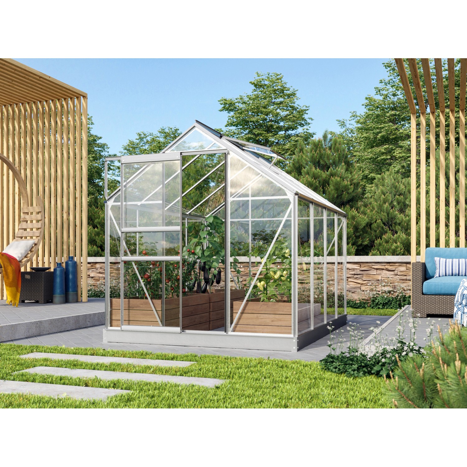 Vitavia Gewächshaus Venus 5000 ESG 3 mm Alu-Blank 5 m² günstig online kaufen