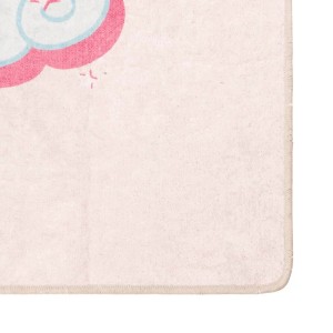 Rosa Kinderteppich 160x230 cm mit Einhorn-Motiv, waschbar und rutschfest.