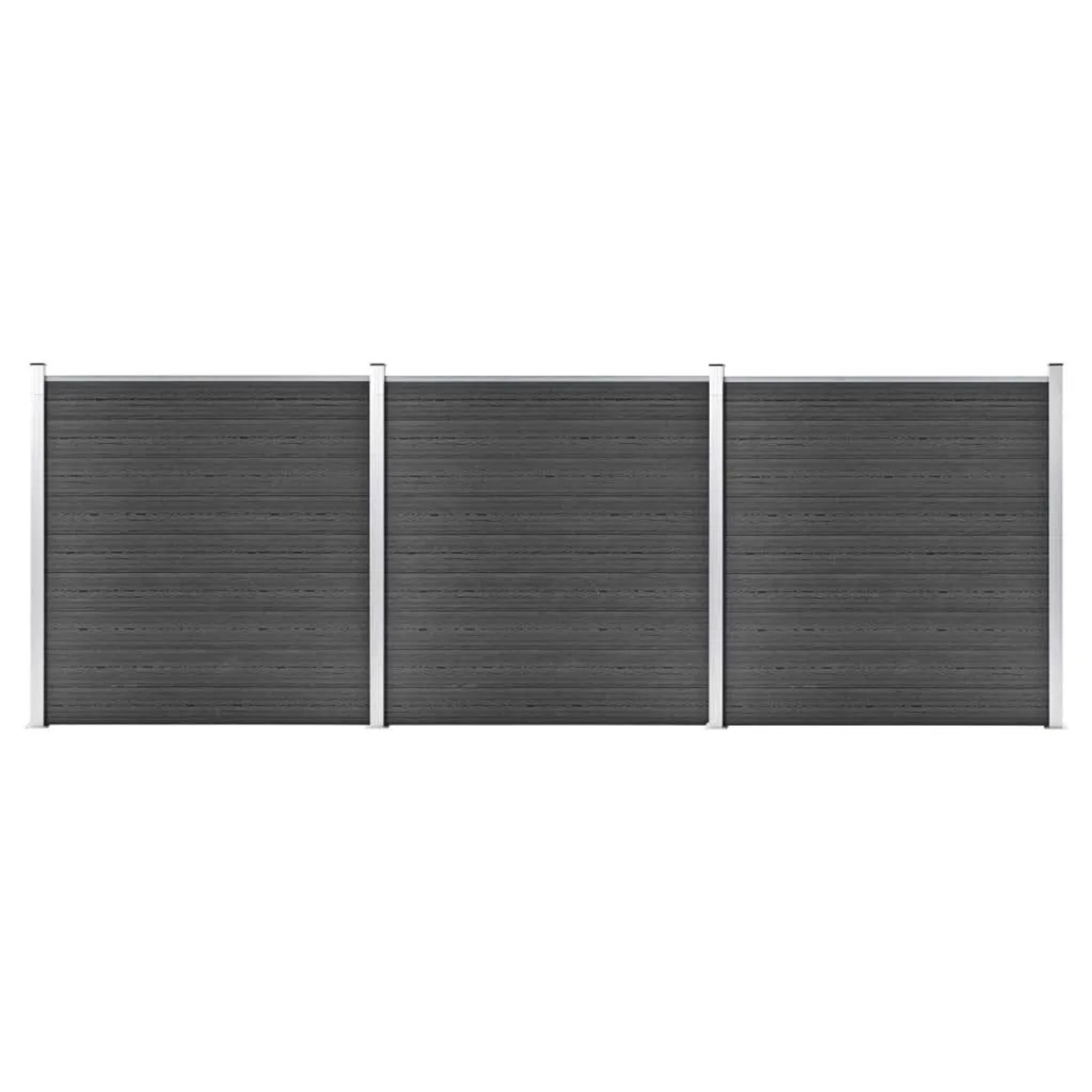 vidaXL Zaunelement Set WPC 526x186 cm Schwarz 3070430