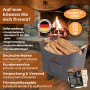 BLACK OAK Holzkorb MONTANA XL 60L Grau aus Filz mit Echtleder Applikationen – Kaminholzkorb für Brennholz Stabil mit Griffen Innenbereich_9