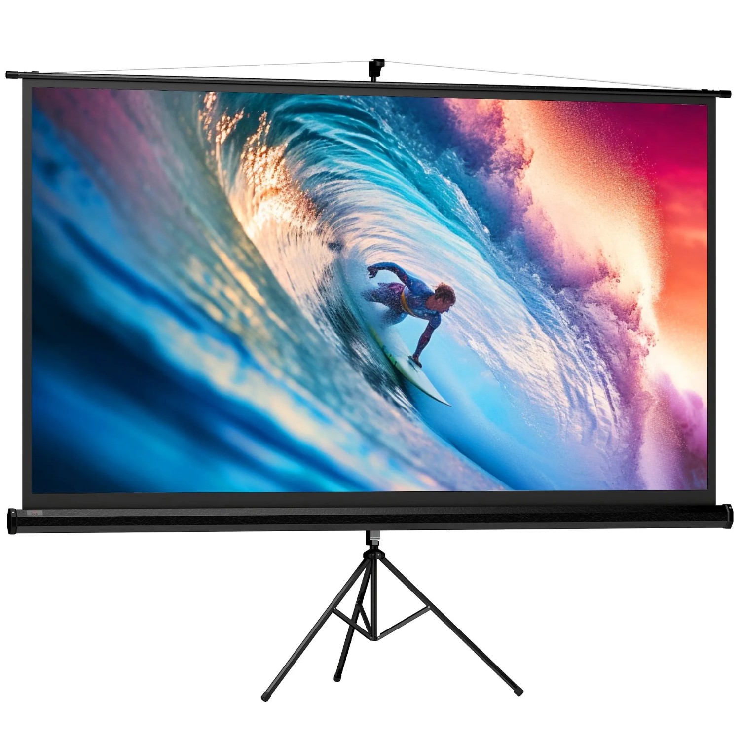 HOMCOM Beamer Leinwand Kunststoff Metall 235,8L x 8B x 136H cm Schwarz