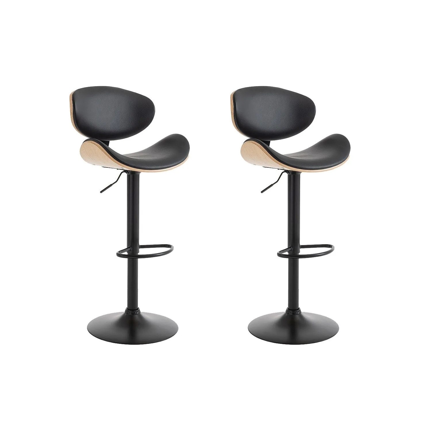 Vente-unique Barhocker Montenegro Schwarz  Naturfarben Hell 49.5 cm