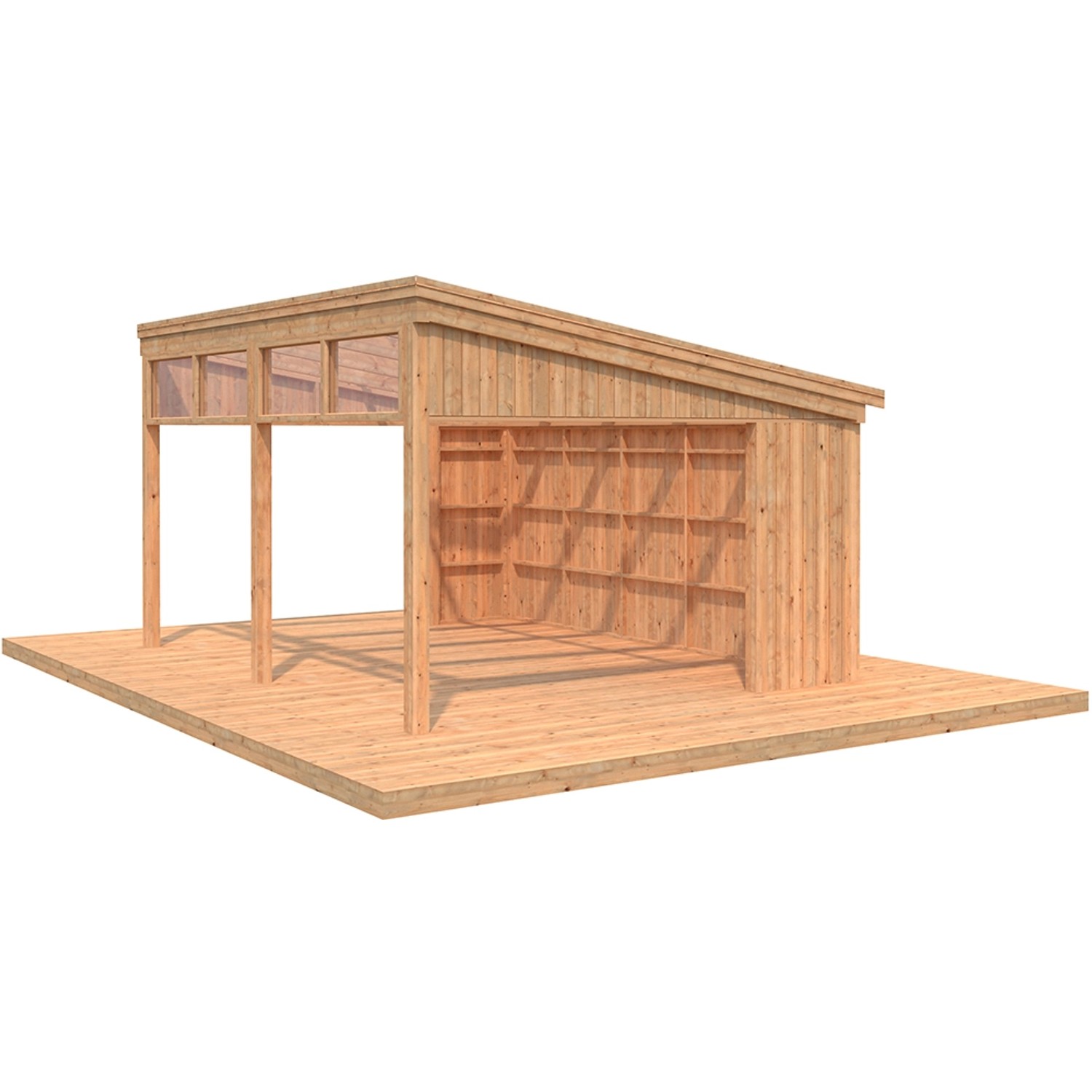 Palmako Pavillon Nova 13,0 m² Kit Braun Tauchgrundiert 502 cm x 396 cm