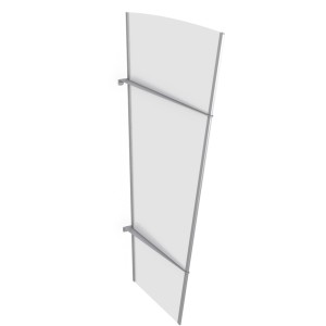 Seitenblende XL aus Edelstahl und satiniertem Acrylglas für Vordächer.