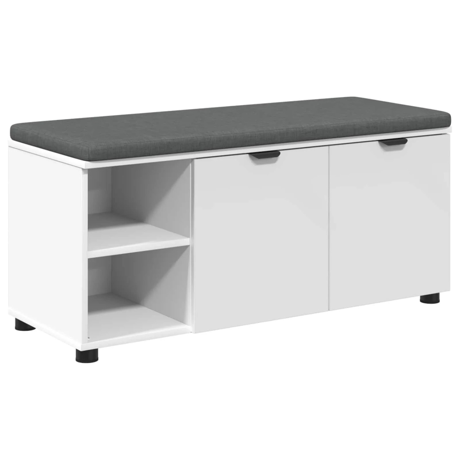 vidaXL Flurbank mit Kissen mit Regal mit Tür Weiß 100 x 38 x 46 cm 891512