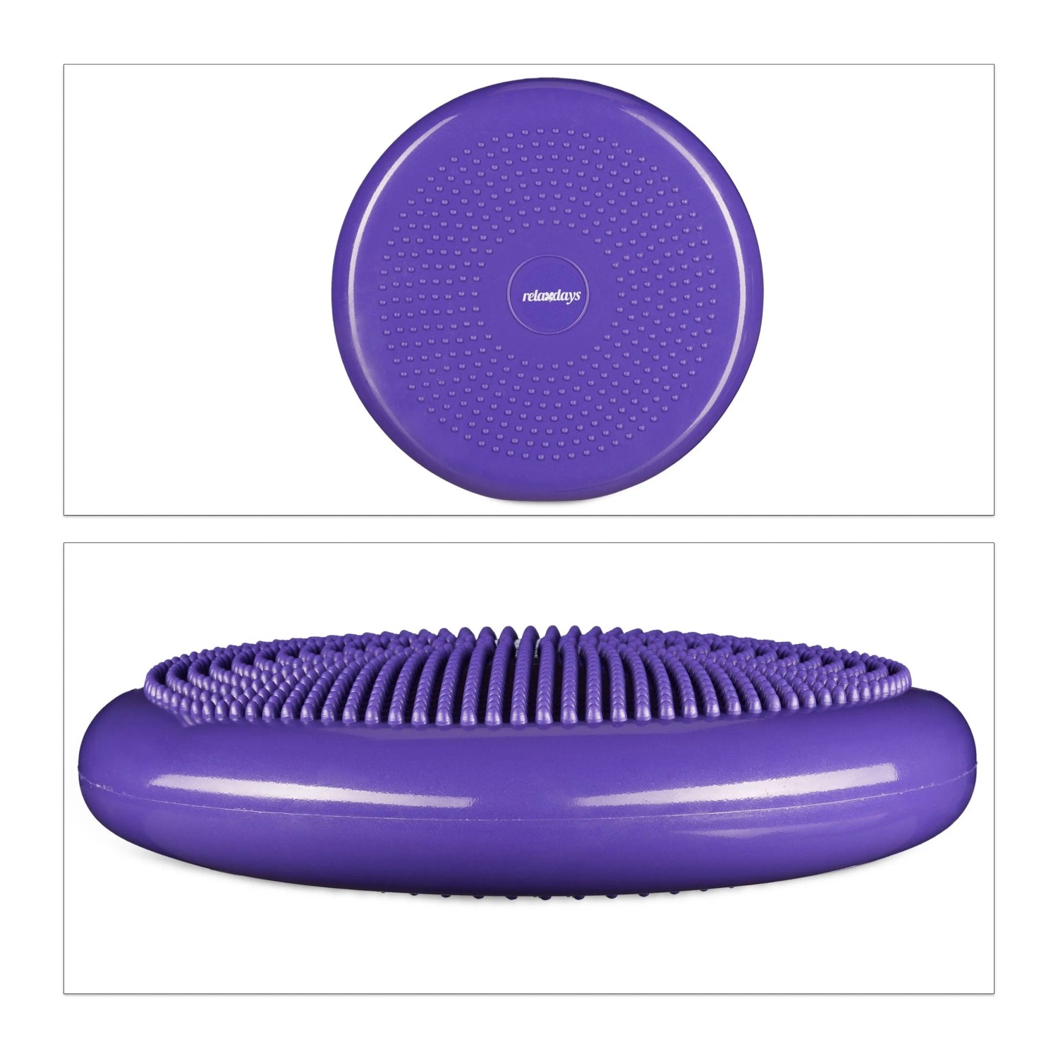 Relaxdays Balancekissen Kunststoff Lila mit Luftpumpe 33 cm 1 kg