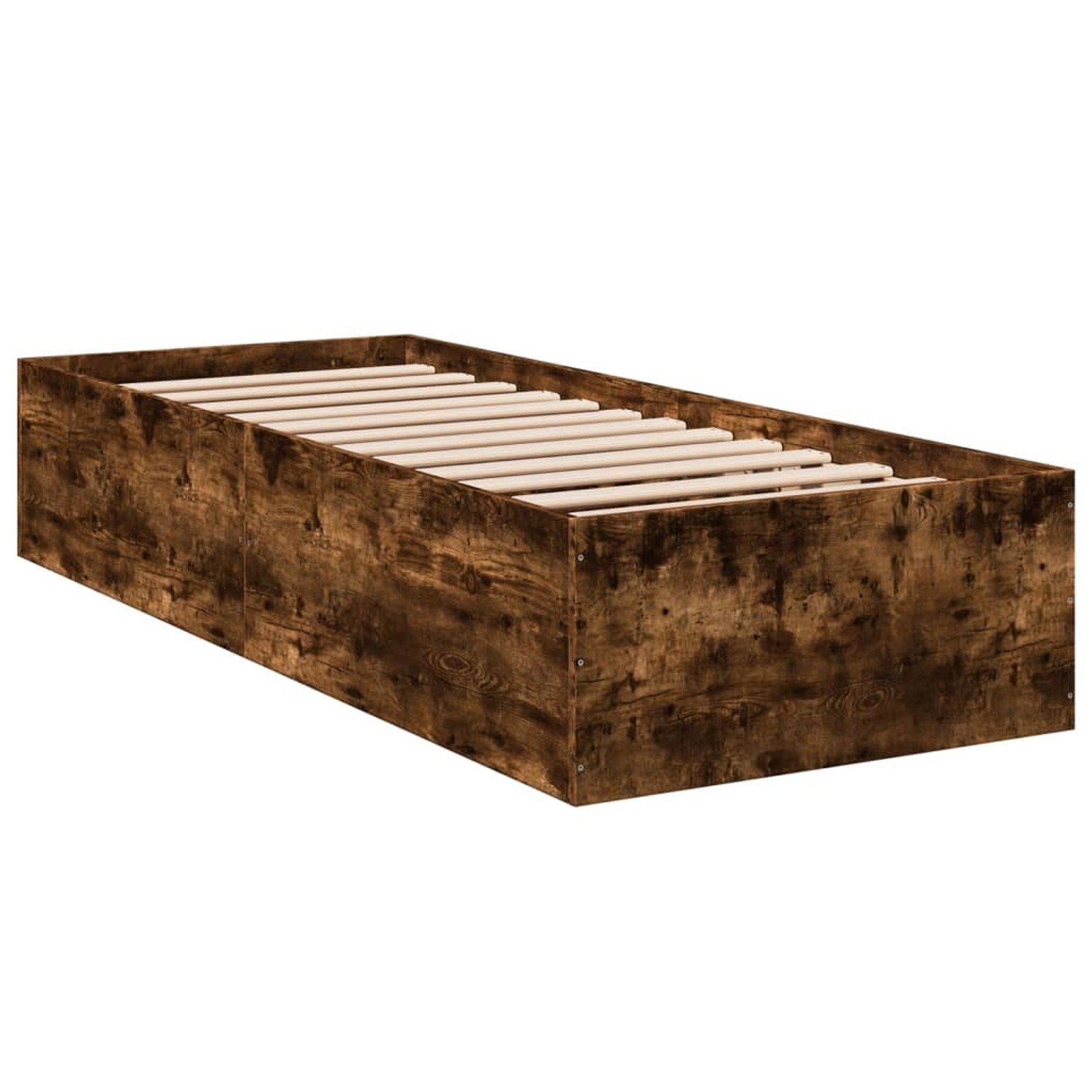 vidaXL Bettgestell Räuchereiche 90x200 cm Holzwerkstoff 3281060 günstig online kaufen