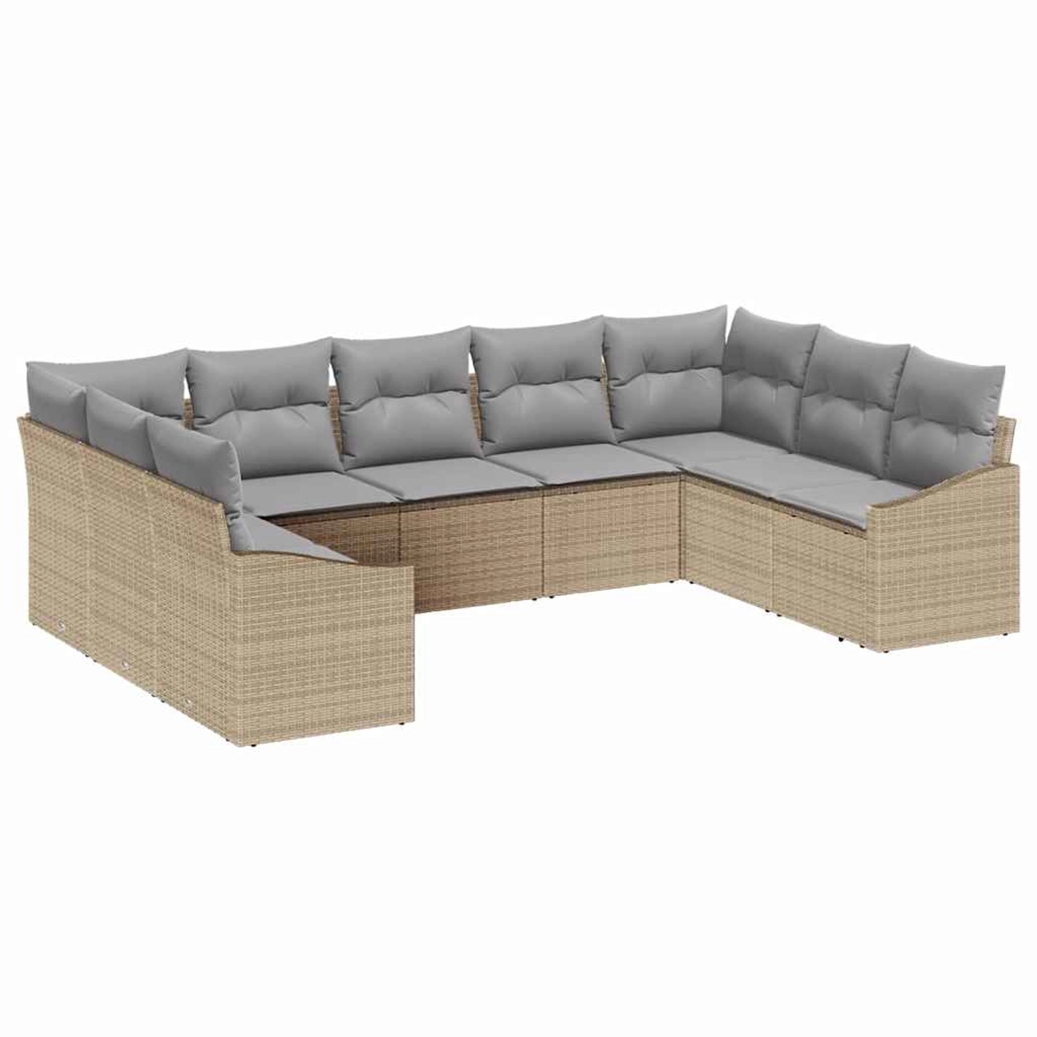 vidaXL Garten-Sofa-Set 9-Tlg Beige Poly Rattan 3346880 günstig online kaufen