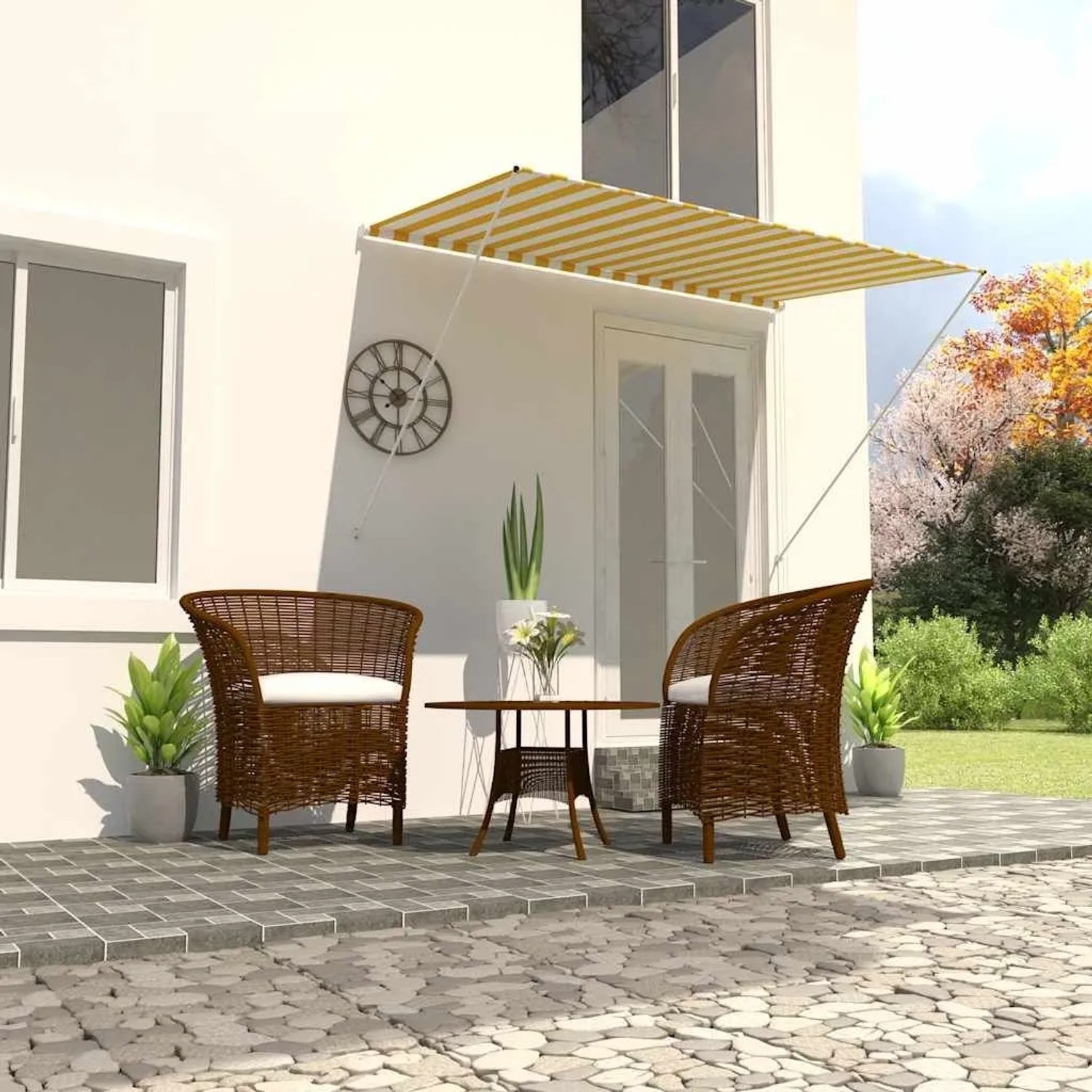 vidaXL Einziehbare Markise 200x150 cm Gelb und Weiß 143753_2