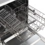 Offener Respekta Unterbau-Geschirrspüler Bena 60 cm Weiß mit Geschirrkörben.