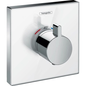 Hansgrohe ShowerSelect Thermostat, Unterputz, Glas/Chrom, für HighFlow, mit Temperaturregler.