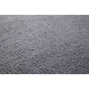 Nahaufnahme des silbernen Lalee Teppich Velluto 400, ein weicher Kurzflorteppich (120x170 cm).