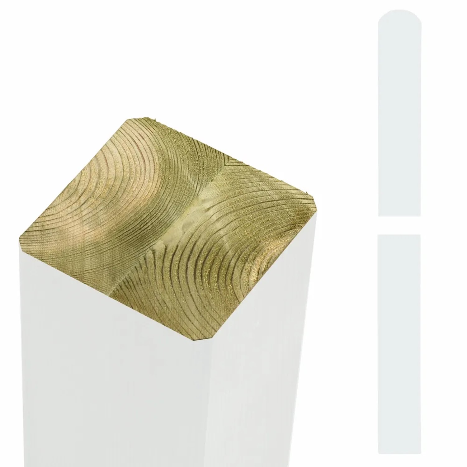 Zaunpfosten Leimholz Kiefer Weiß 9 cm x 9 cm x 268 cm