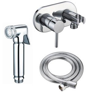 Stilform Design WC/Bidet Handbrause Unterputz Komplettset: verchromte Brause, Mischer, Schlauch.