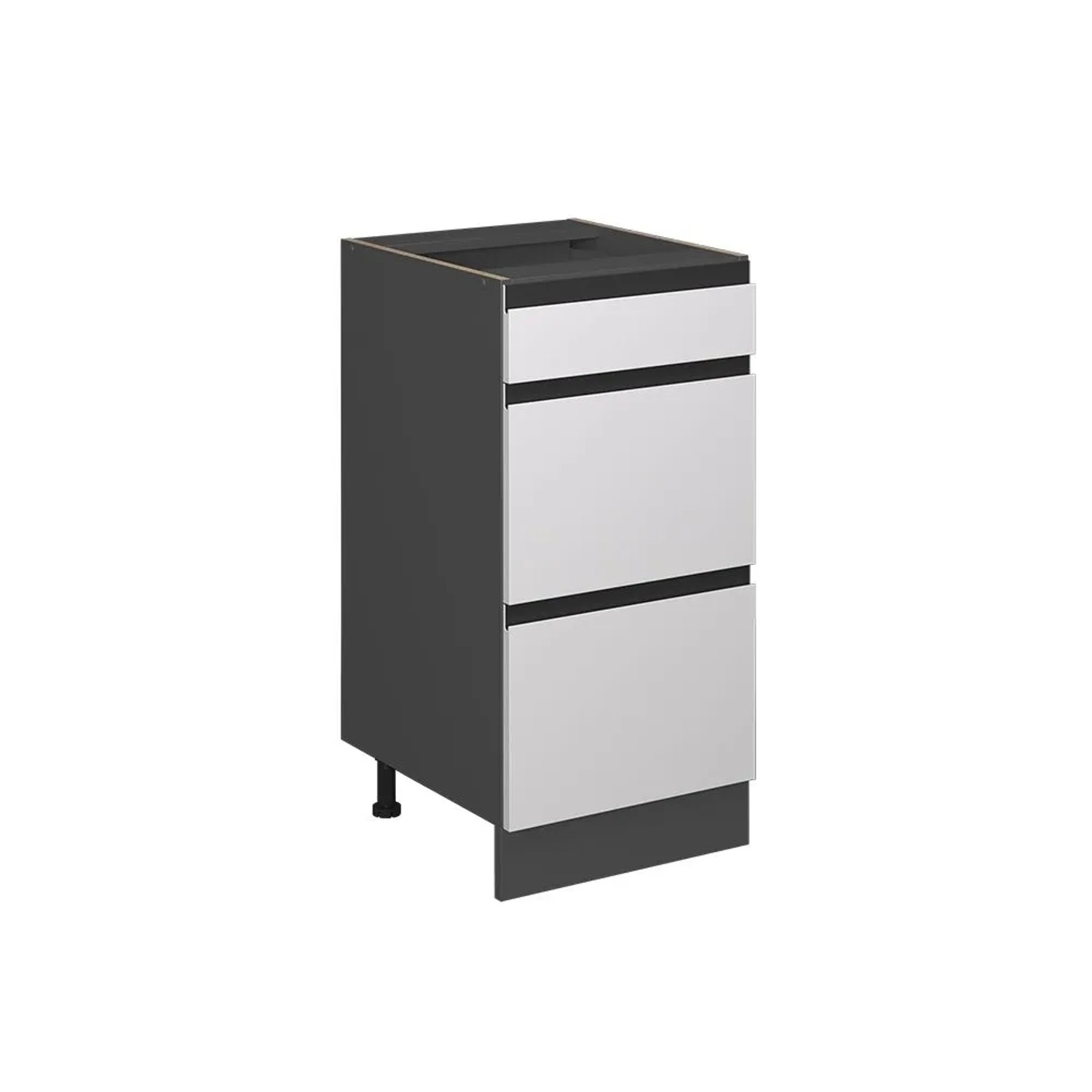 Vicco Küchenunterschrank R-Line Weiß Anthrazit 40 cm J-Shape mit Schubladen ohne Arbeitsplatte