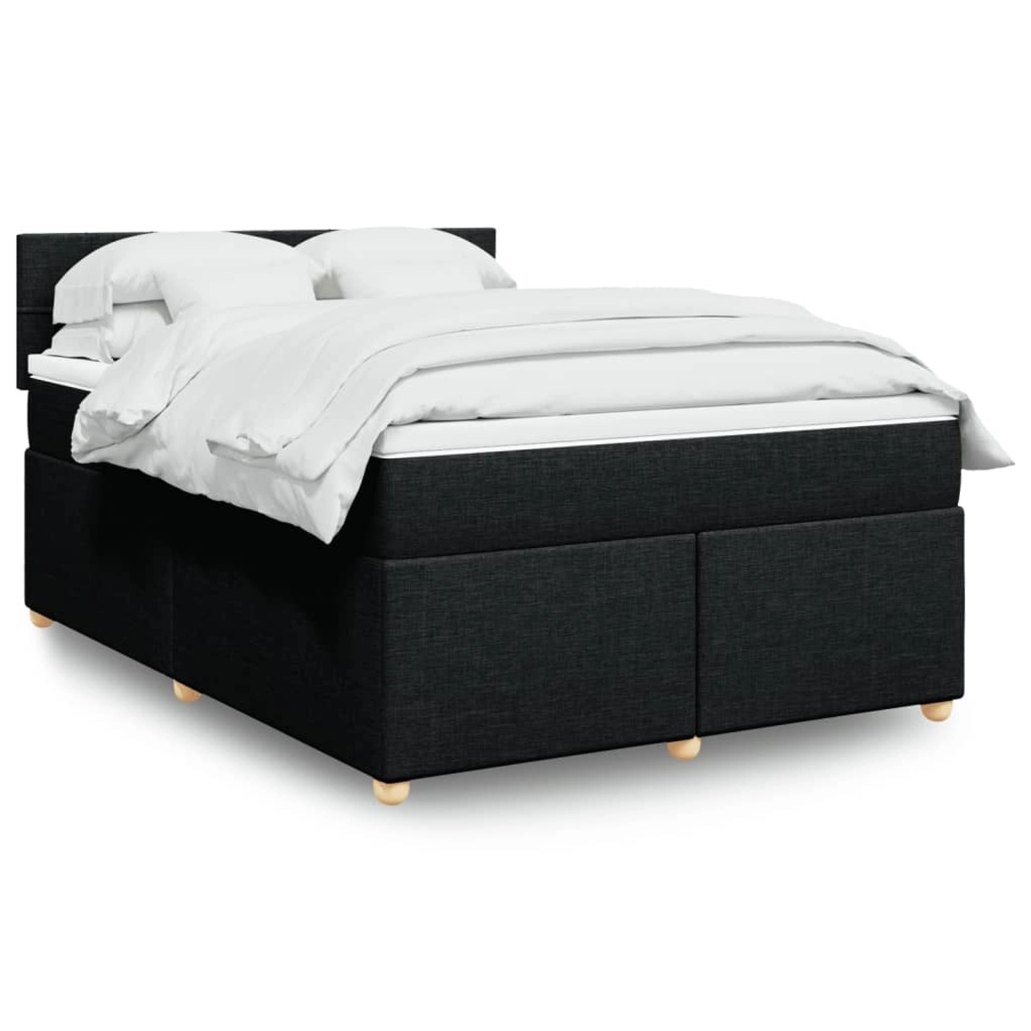 vidaXL Boxspringbett mit Matratze Schwarz 160x200 cm Stoff 3289033 günstig online kaufen