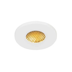 Set aus 6 weißen QAZQA Einbaustrahlern Shed Honey mit goldfarbener Wabenstruktur für Badezimmer.