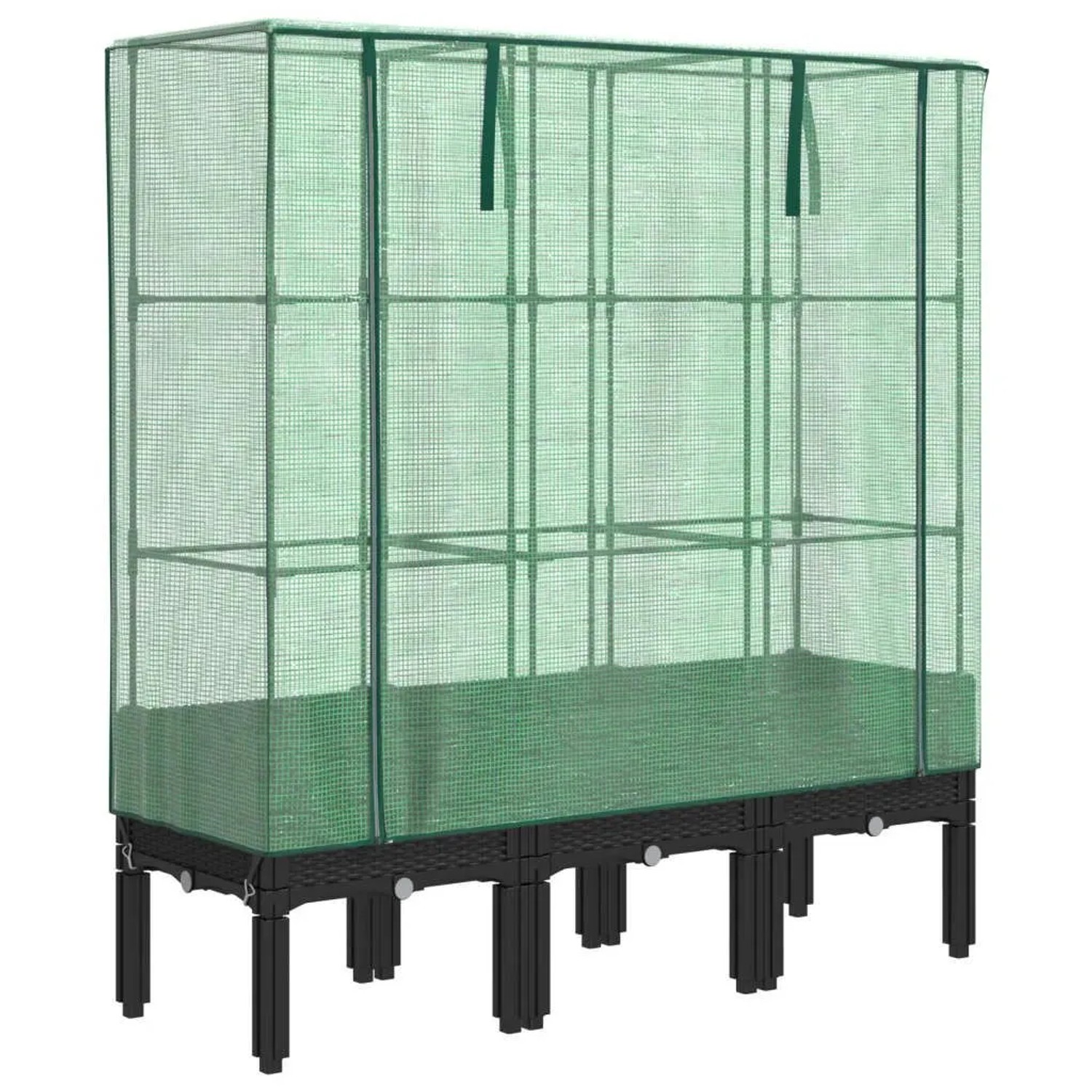 Furnicato Hochbeet Mit Gewächshausaufsatz Schwarz 120 X 40 X 44 Cm
