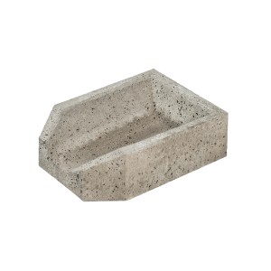 Diephaus Rania Einlaufstück aus grauem Beton für Ablaufrinne, Detailansicht.