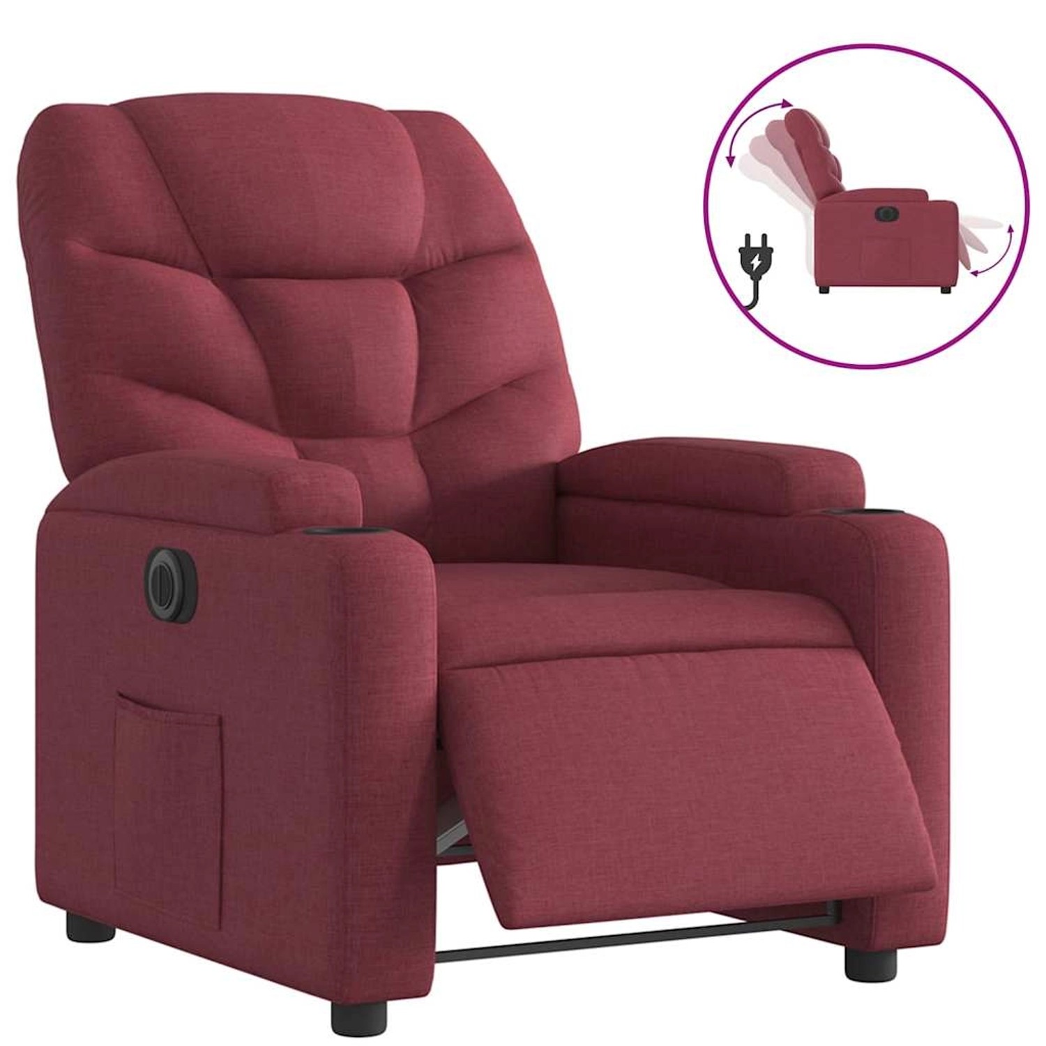 vidaXL Relaxsessel Elektrisch Weinrot Stoff 3204575 günstig online kaufen