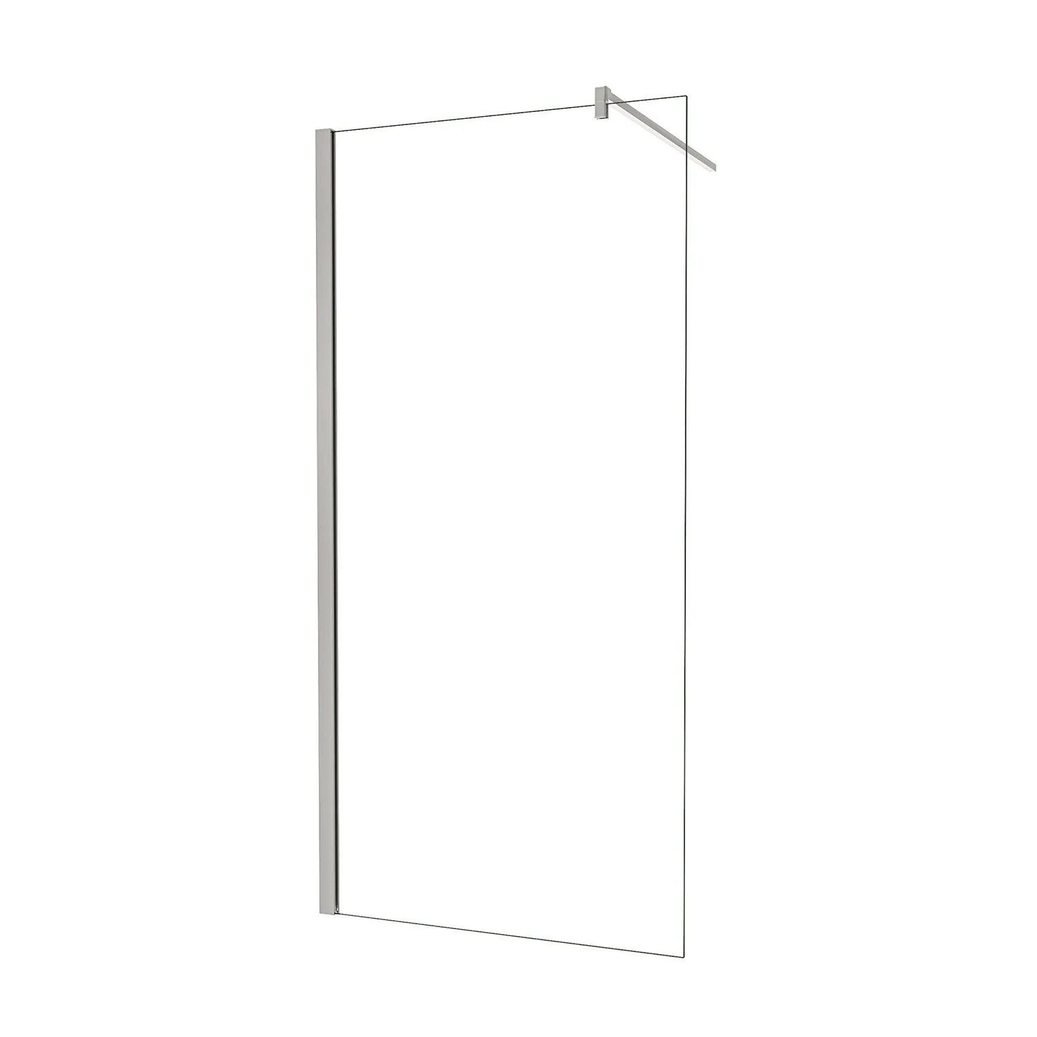 AICA Walk In Duschwand 150x200cm  8mm ESG Glas Nano Beschichtung Verchromt  140cm Stabilisator Duschabtrennung  Chrom