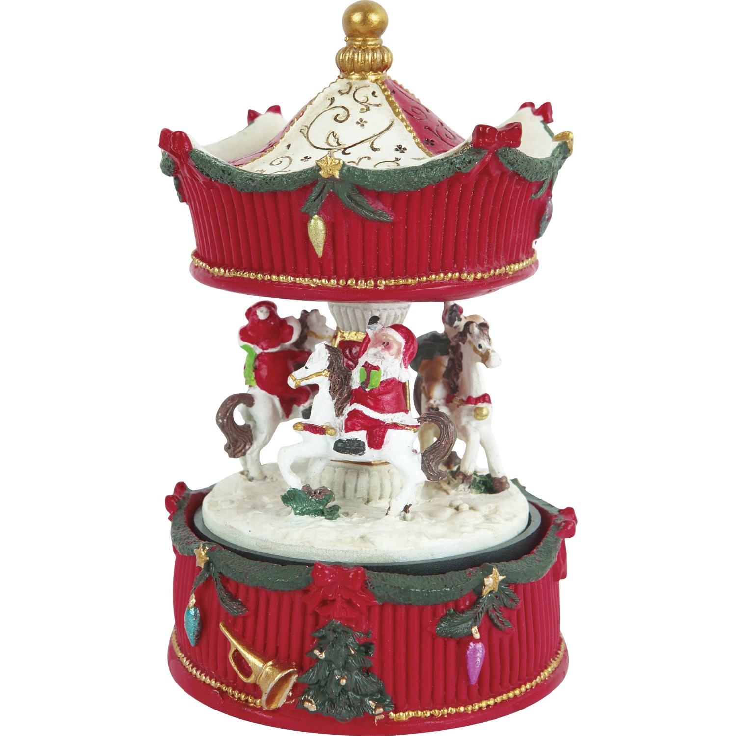 Spieluhr Weihnachtskarussell 10,5 cm x 10,5 cm x 17 cm