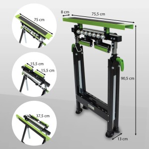 TRUTZHOLM Arbeitsbock 4in1: Höhenverstellbarer Rollenbock und Arbeitsbock, klappbar für Werkstatt & Hobby.