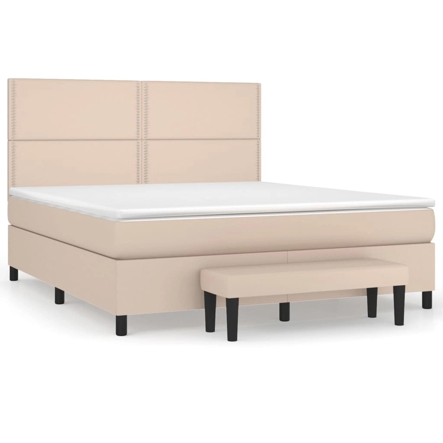 vidaXL Boxspringbett Matratze Cappuccino-Braun 160x200 cm Kunstleder1466487 günstig online kaufen