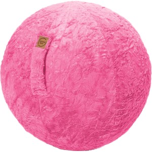 Pinker Sitting Ball Hocker Fluffy, 150 l, aus Plüsch. Bequemer Sitzsack für Jugendzimmer.