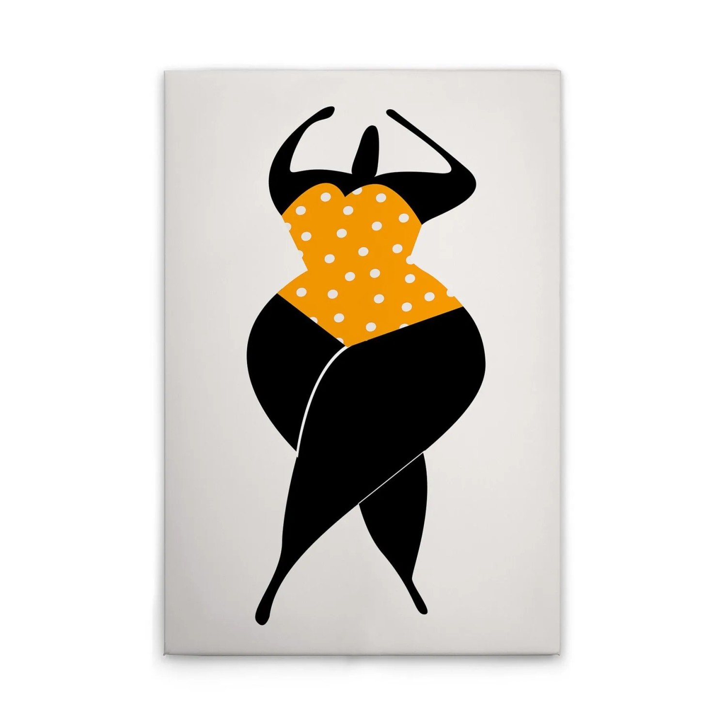 Tadessi Leinwandbild - M1-No.50752 - Retro Frauen Silhouette Gelb - 30 x 45 cm - Querformat