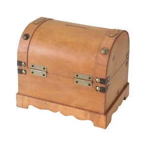 HMF 6414-51 Spardose Holzkiste Schloss 23 x 18 x 20 cm Groß Namibia