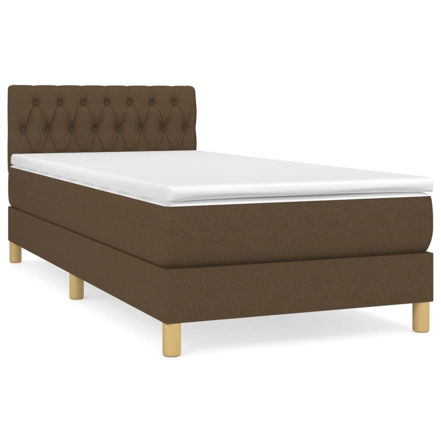 vidaXL Boxspringbett mit Matratze Dunkelbraun 100x200 cm Stoff1366937 günstig online kaufen