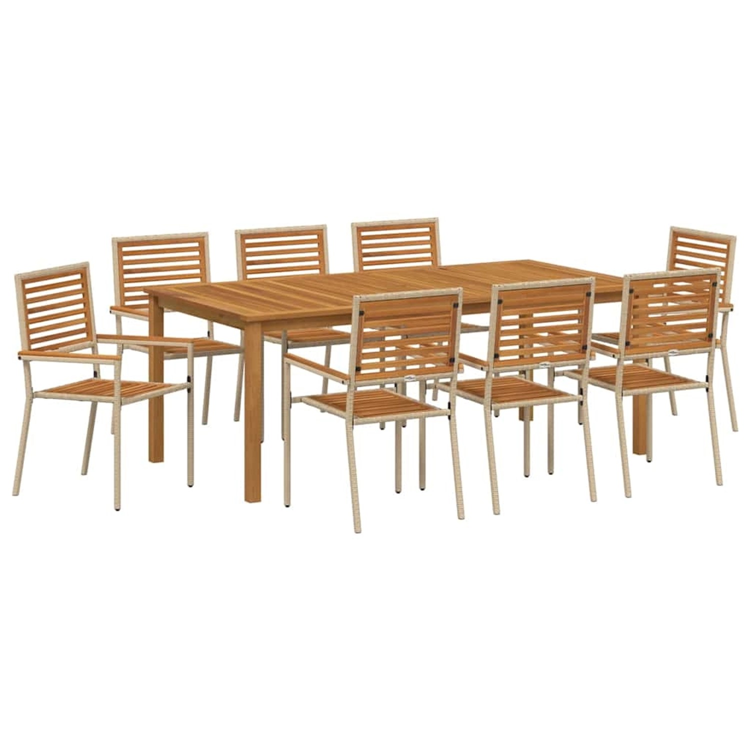 vidaXL Garten Essgruppe 9-Tlg Beige Poly Rattan 3365528 günstig online kaufen