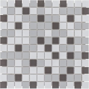 Mosaikmatte Keramik Antislip Grau-Mix, 33x33cm, für Bad und mehr.