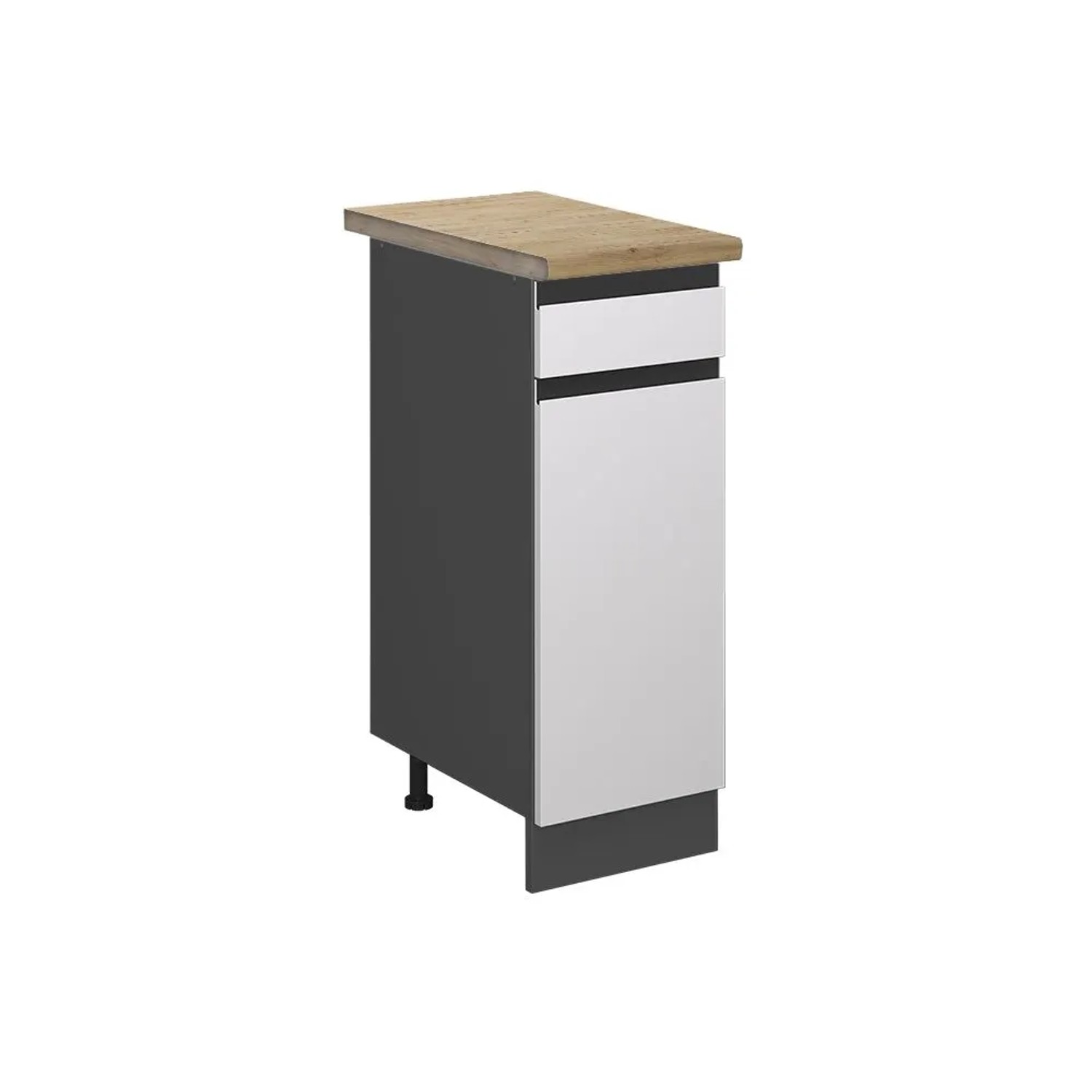Vicco Küchenunterschrank R-Line Schubladenschrank für die Küche Weiß Anthrazit 30 cm J-Shape AP Eiche