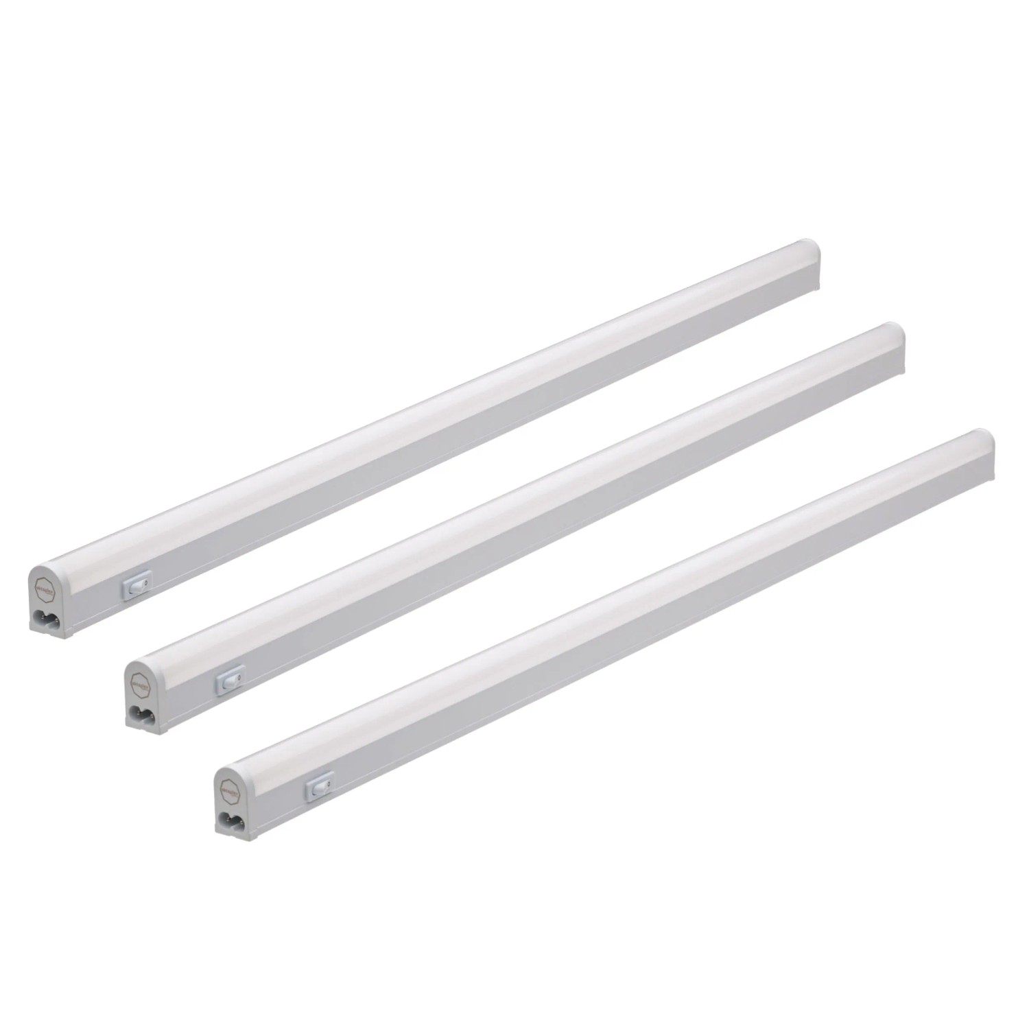 Oktaplex Riga 3er Set LED-Unterbauleuchte 84 cm Warmweiß 3000K 13W Unterbaulampe Küche mit Schalter und Eurostecker Weiß