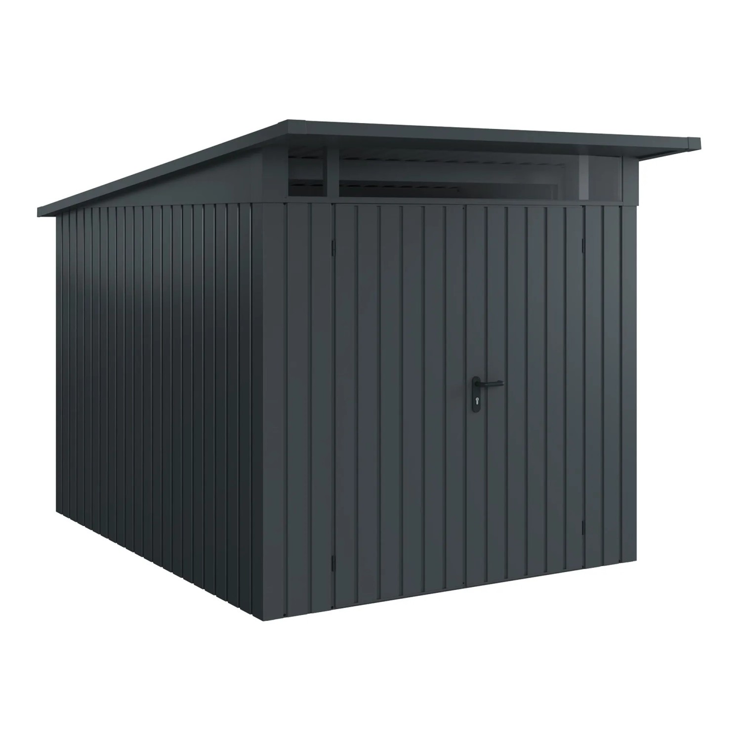 EcoStar Gerätehaus Euroline Pultdach 229 cm x 310 cm Anthrazitgrau 2-flg.