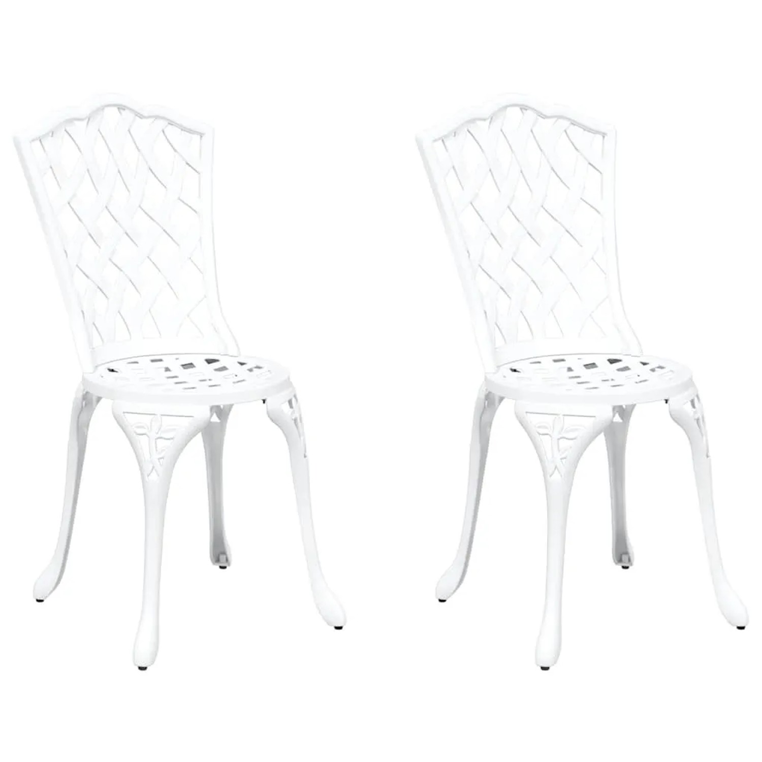 vidaXL Gartenstuhl 2 Stk Weiß 55 x 56,5 x 91cm Aluminium 42002396 günstig online kaufen