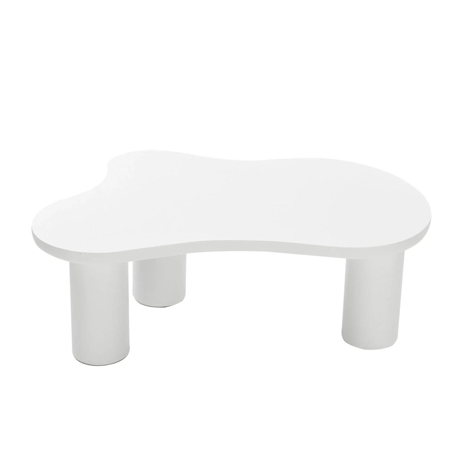 okwish Couchtisch mit Wolkenform Design Wohnzimmer 107x66x40cm Weiß