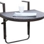 Klappbarer Balkon-Hängetisch Agra, 60x50 cm, braunes Rattan, ideal für kleine Balkone.