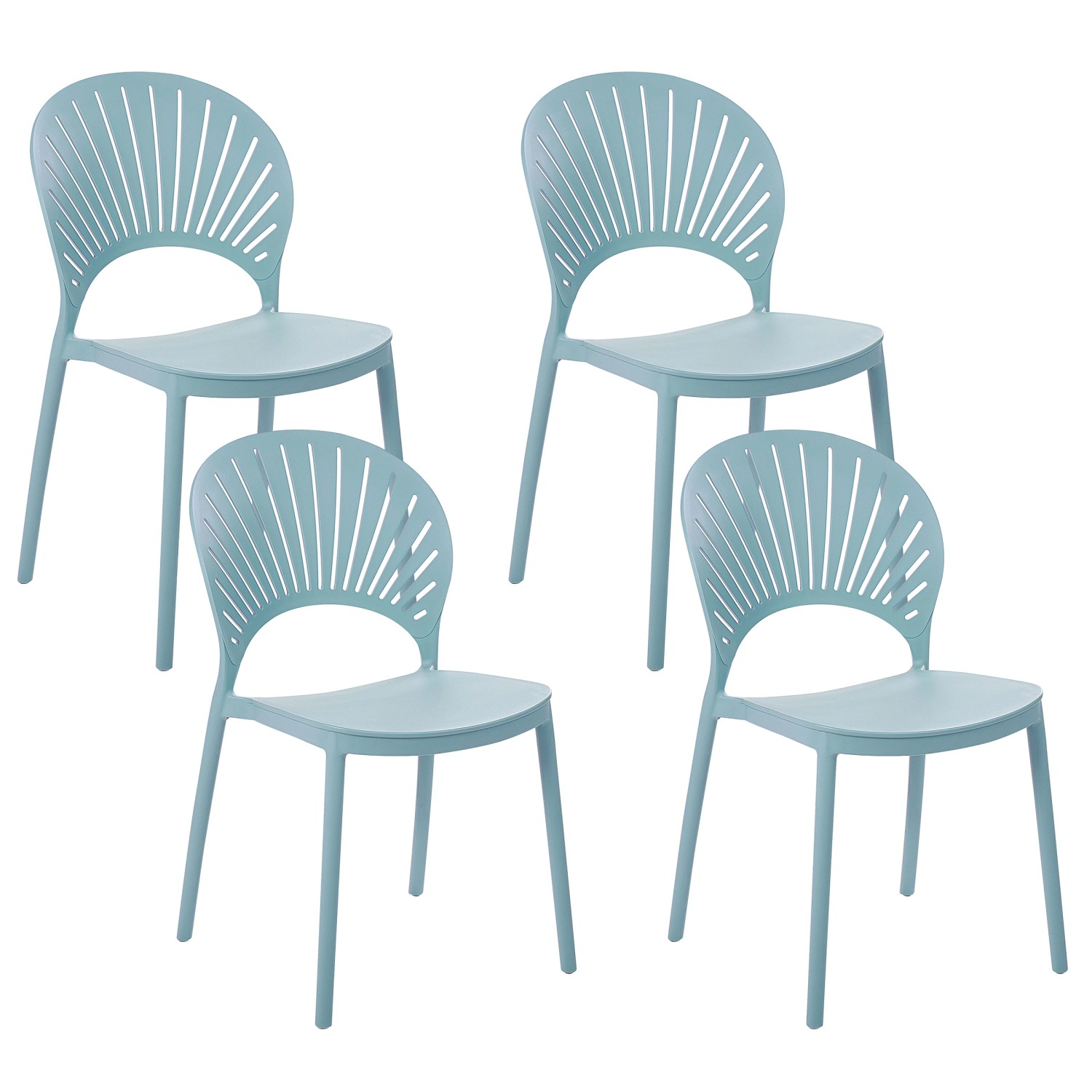 Beliani Esszimmerstuhl Blau 51x46x83