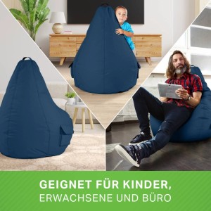 Green Bean Sitzhocker 2er Set Cozy + Cube 70 x 80 x 90 cm Wetterfest Dunkelblau