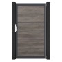 GroJa Basicline Premium Gartentor, 100x180 cm, Monument Oak Dekor, mit anthrazitfarbenem Rahmen.